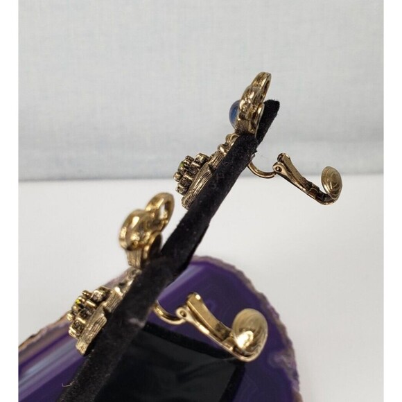 Vintage 1970's Sarah Conventry Contessa Faux Fire Opal Bracelet Brooch Clips Set - Picture 14 of 16